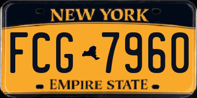 NY license plate FCG7960