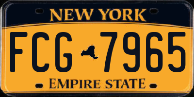 NY license plate FCG7965
