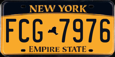 NY license plate FCG7976