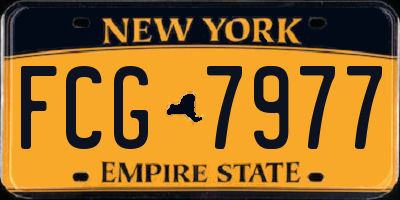 NY license plate FCG7977