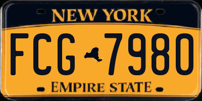 NY license plate FCG7980