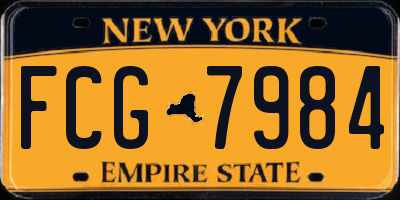 NY license plate FCG7984