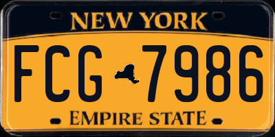 NY license plate FCG7986