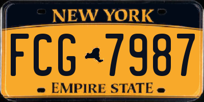 NY license plate FCG7987