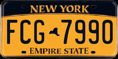 NY license plate FCG7990