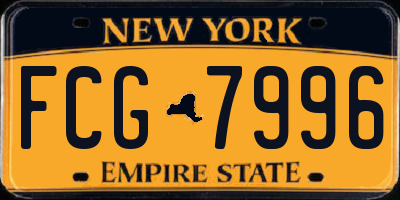 NY license plate FCG7996
