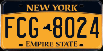 NY license plate FCG8024