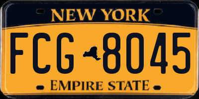 NY license plate FCG8045