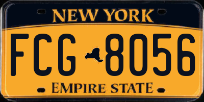 NY license plate FCG8056