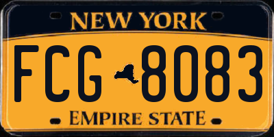 NY license plate FCG8083