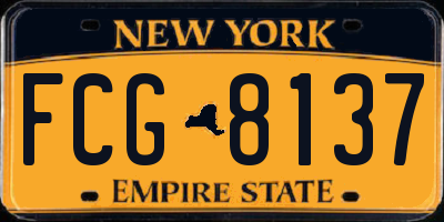 NY license plate FCG8137