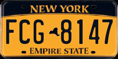 NY license plate FCG8147