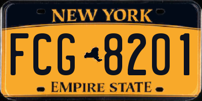 NY license plate FCG8201