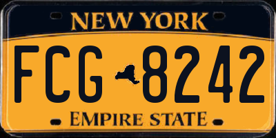 NY license plate FCG8242