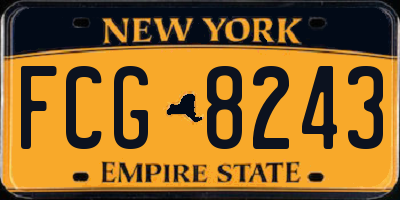 NY license plate FCG8243
