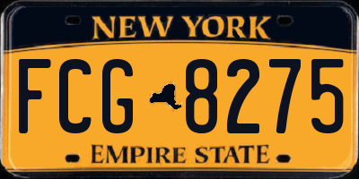 NY license plate FCG8275