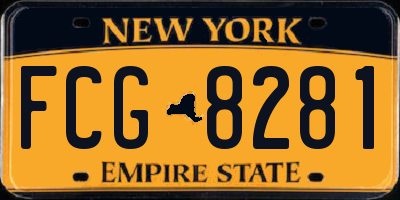 NY license plate FCG8281
