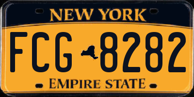 NY license plate FCG8282