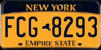 NY license plate FCG8293