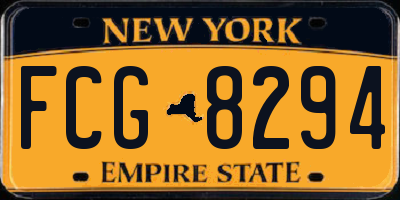 NY license plate FCG8294