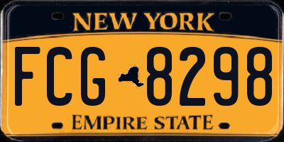NY license plate FCG8298
