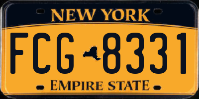 NY license plate FCG8331