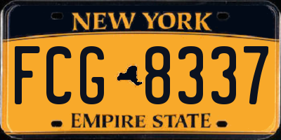 NY license plate FCG8337