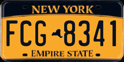 NY license plate FCG8341