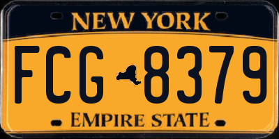 NY license plate FCG8379