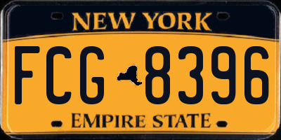 NY license plate FCG8396