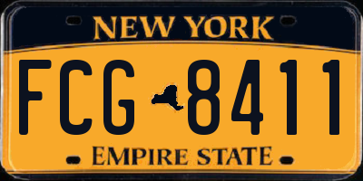 NY license plate FCG8411