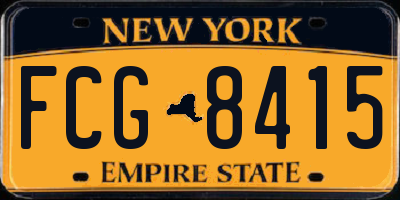 NY license plate FCG8415