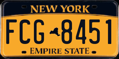 NY license plate FCG8451