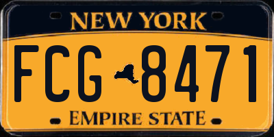 NY license plate FCG8471