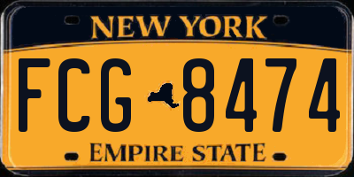 NY license plate FCG8474