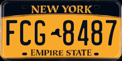 NY license plate FCG8487