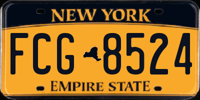 NY license plate FCG8524