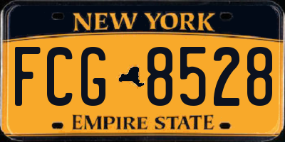 NY license plate FCG8528
