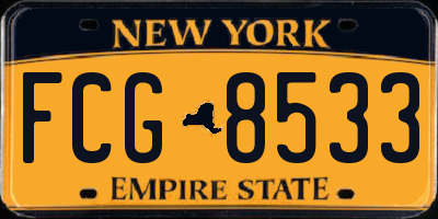 NY license plate FCG8533