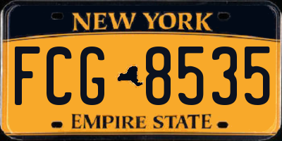 NY license plate FCG8535