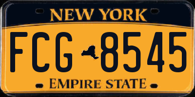 NY license plate FCG8545