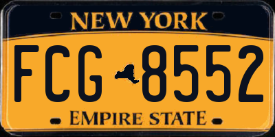 NY license plate FCG8552