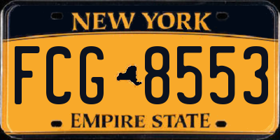 NY license plate FCG8553