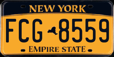 NY license plate FCG8559