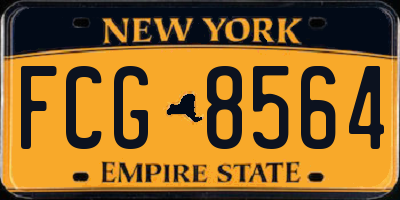 NY license plate FCG8564