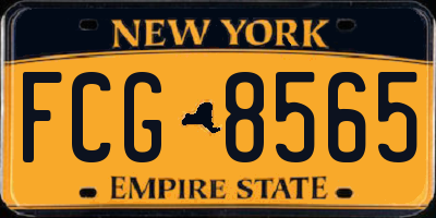 NY license plate FCG8565