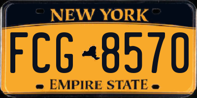 NY license plate FCG8570
