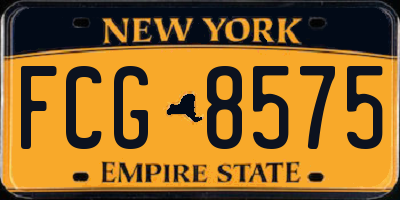 NY license plate FCG8575