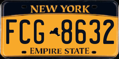 NY license plate FCG8632