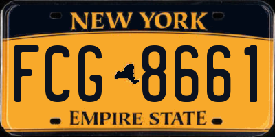 NY license plate FCG8661